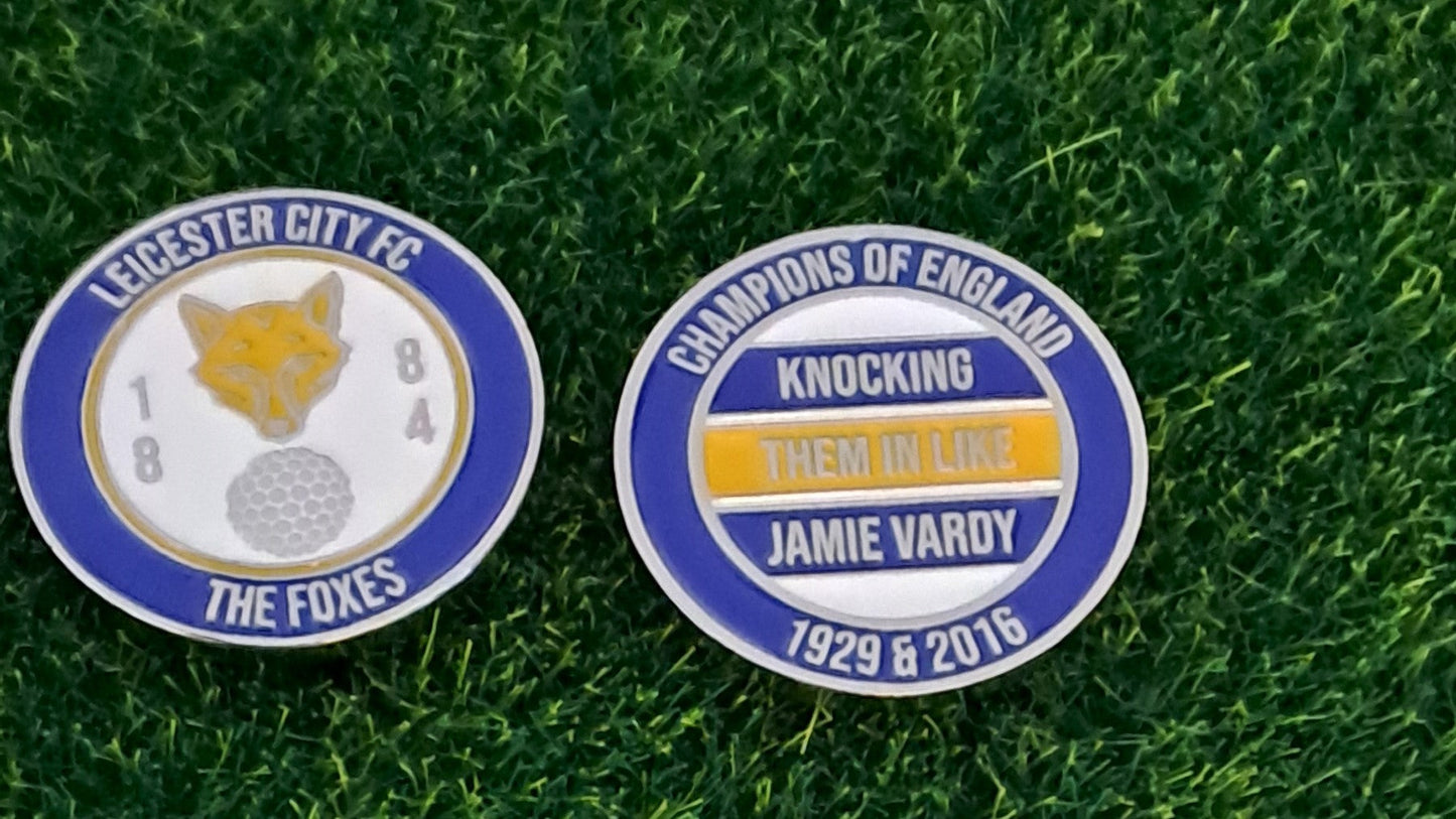 Leicester City Metal Golf Ball Marker with Pitch Mark Tool