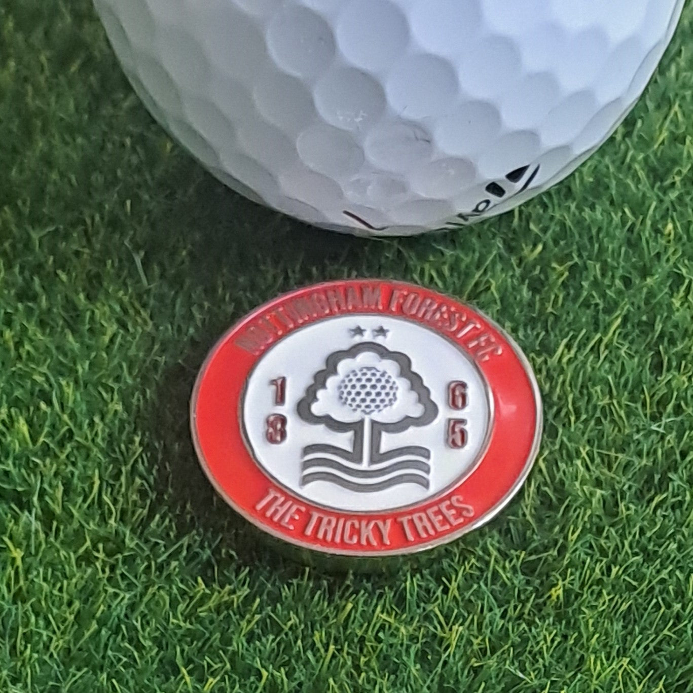 Nottingham Forest Metal Golf Ball Marker with Pitch Mark Tool