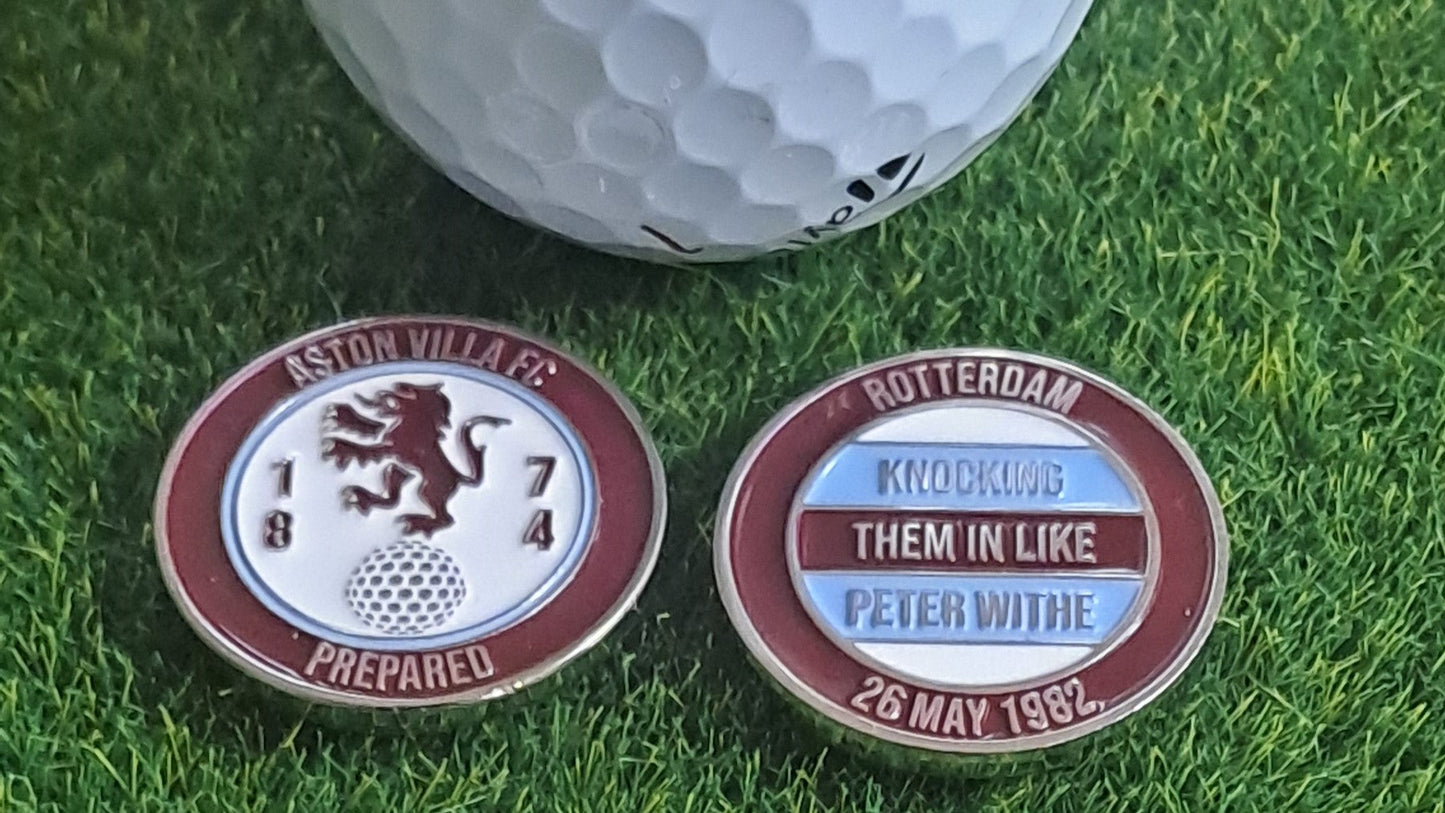 Aston Villa Golf Ball Marker with Cap Clip
