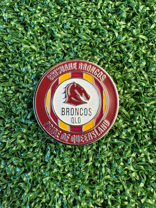 Brisbane Broncos Metal Golf Ball Marker | Perfect Golf Gift  | NRL