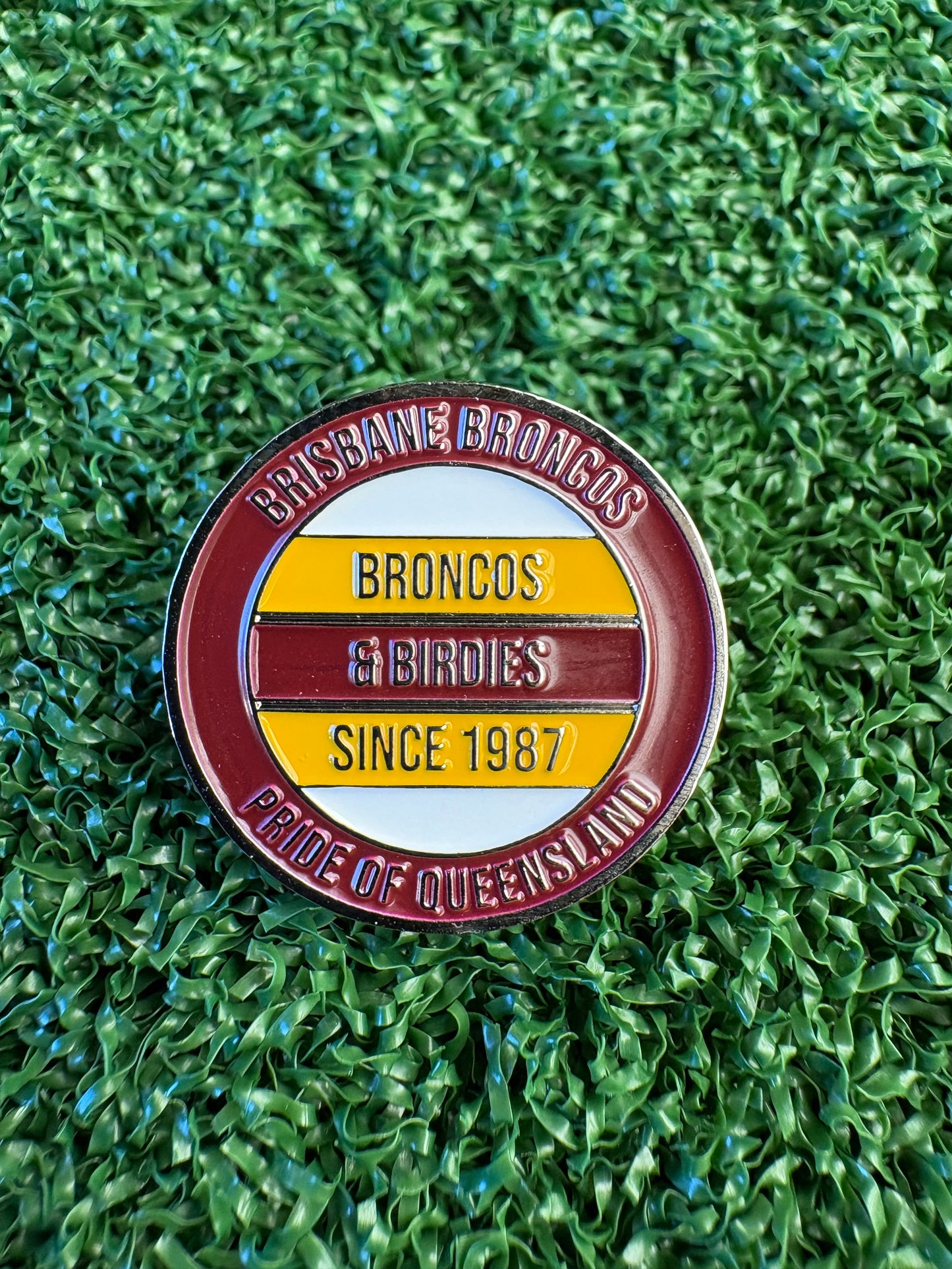 Brisbane Broncos Metal Golf Ball Marker | Perfect Golf Gift  | NRL